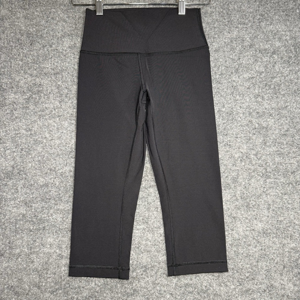 Lululemon Align Leggings Womens Black Cropped Size 4 - Picture 6 of 7